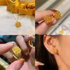 Zhoujia Mismo Estilo CNC Cepillado Anillo Pequeño de Azúcar Hielo Centelleante Collar de Azúcar Pendientes Huecos de Oro Fino para Traje Mujeres