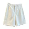 [Cinco Cores] Verão 2026 Novas Calças Finas de Cinco Pontos Femininas Retas de Perna Larga Shorts Casuais