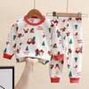 Traje de Otoño Nuevo de Algodón Puro para Niños, Cuello Redondo, Ropa Interior de Manga Larga para Niños y Niñas, Ropa de Otoño, Pantalones Largos, Pijama, Ropa para el Hogar