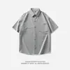 Nueva Moda de Verano para Hombre Ropa Holgada Marca de Moda Estudiante Camiseta de Manga Corta Jacquard Seda de Hielo Top Camisa Lel