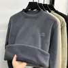 Sudadera de Invierno Gruesa de Alpaca para Hombre con Cuello Redondo para Prevenir el Frío y Mantener Caliente Ropa para Hombre Suéter Grueso de Cachemira Forrado de Polar Estilo Caliente