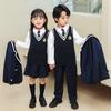 Uniforme de clase de traje Uniforme escolar de primaria Traje de tres piezas para niños y niñas Primavera y Otoño Invierno Estilo universitario británico jardín de infancia Ropa de jardín