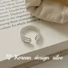 Diseño de Estilo Ins Coreano Joyería de Plata Plata Esterlina S925 Anillo Abierto Simple de Tres Capas Trenzado Mujeres Elegantes de Alta Gama