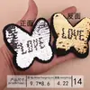 Atacado de Fábrica Patches Bordados, Bordado com Lantejoulas, Bordado com Lantejoulas Reversíveis, Patches Versáteis para Roupas com Rosto Sorridente de Amor