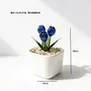 Adornos de Escritorio Hechos a Mano de Flor de Jacinto Suculento Esmaltado Decoración de Maceta de Planta Artificial de Vidrio Micro Paisaje Creativo