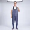 Macacão impermeável, conjunto de chuva de meio corpo, calça de chuva com botas de chuva, calça de pesca de couro, conjunto de pesca masculino de corpo inteiro, design espessado para pesca em reservatório