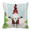 Feliz Navidad Viejo Barba Blanca Gnomo Piel de Durazno Encriptada Terciopelo Decoración del Hogar Cojín de Sofá Almohada ZT420
