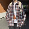 Camisa xadrez retrô estilo americano Camisa de manga comprida masculina de alta qualidade Marca na moda vintage Jaqueta de protetor solar estilo fragrância pequena