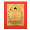 Buda Yuan Hui Thangka Pintado à Mão Estátua do Buda Sakyamuni Nepal Feito à Mão Cartão Dourado Três Tesouros Buda Entrada Madeira Maciça Pintura Decorativa