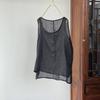Colete interno estilo japonês transfronteiriço Art plus size Básico Verão Base All-match Colete Frente curta e design traseiro longo Sense
