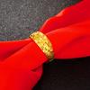 Anillo abierto de estrella grande chapado en oro de moda, anillo de pareja de latón dorado arena de Vietnam, una generación de cabello