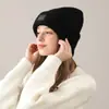 Gorro Posparto Jingqi para Otoño e Invierno, Gorro Cálido de Maternidad para Circunferencia de Cabeza Grande, Gorro tipo Turbante, Gorro Tejido para Adelgazar la Cara