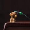 Cadena para Teléfono Móvil Llavero Colgante Perro Osito Sándalo Verde Creativo Colgante Perro Zodiaco Personalizado de Madera Colgante