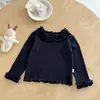 NingliRoupa Infantil Meninas Camada Base Plush Dupla Face Inverno 2025 Infantil Versátil Aumentado Renda Top Moderno