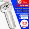 Parafuso sextavado externo de recesso cruzado galvanizado em aço carbono parafuso sextavado externo cruzado de cabeça côncava M3 / M4 / M5 / M6 / M8