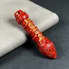 Arena de Cristal de Cinabrio Crudo, Colgante de Pluma Feng Shui, Collar de Cristal Transparente Chapado en Oro, Regalos para Hombres y Mujeres, Venta al por Mayor y Dropshipping