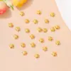 Retenção de cor forte areia dourada trevo de quatro folhas contas de cobre atacado de fábrica contas de ouro antigo hortênsia oca acessórios DIY