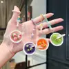 Juguete de Comida en Miniatura Fruta Bola de Arroz Tazón Adornos Estéreo DIY Accesorios de Resina de Moda Colgante para Llavero de Coche