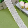 Encaje de Bordado de Algodón Blanco de 4 cm de Doble Cara, Encaje Bordado Hueco para Accesorios de Vestimenta, Tira de Tela de Algodón Soluble en Agua