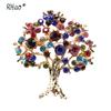 Europa y Estados Unidos comercio exterior colorido árbol de Navidad con incrustaciones de diamantes broche hebilla de bufanda de alta calidad Gipsófila árbol de la vida ramillete hebilla de toalla de seda lote