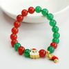 Pulseira Personalizada de Ágata Vermelha Pulseira de Calcedônia Verde Fábrica de Joias de Natal Atacado Dropshipping S3111404