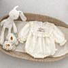Ropa de Primavera para Bebé Estilo Coreano Encaje Bordado Traje de Trepar para Bebé Niñas 1-3 Años Estilo Occidental Traje para Salir para Bebés