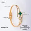 Joyería para Manos Europea y Americana Anillo Geométrico Corte de Línea Árbol de la Vida Diamante de Barro Incrustado Accesorios de Pulsera Pulsera de Acero de Titanio para Mujeres