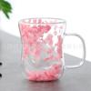 Taza de vidrio de 250 ml para el hogar, taza de leche de borosilicato alto con asa, taza de té, doble vidrio, taza para flores secas, taza de café