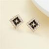 Brincos de zircônia elegantes de alta qualidade com agulha de prata S925, brincos geométricos de luxo retrô leves para mulheres, brincos de inverno da moda para todos os gostos