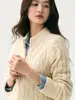 Nuevo cárdigan de punto de cachemira para bebé para mujer Otoño/Invierno 2026 con cuello redondo, tejido de ochos y doble cremallera, prenda de abrigo simple y cálida