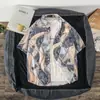 Camisa Havaiana Floral de Manga Curta Solta de Verão Estilo Harajuku Casal Retro Floral Camisa Masculina Estilo Hong Kong Chique