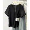 Verano Nuevo Estilo Tallas Grandes Moda Coreana Casual Ligero Malla Falso Dos Piezas Manga Corta Elegante Camiseta Top 0498