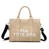 Bolsa Feminina Transversal 2026, Bolsa Transversal Simples, Bolsa Tote Casual, Bolsa de Lona Estampada com Letras, Bolsa de Ombro de Grande Capacidade
