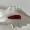 Scrunchie de Bolinhas Vermelhas Presilha de Cabelo Laço Presilha de Garra Elegante Presilha de Tubarão Faixa de Cabelo Versátil Presilha para Franja Acessório de Cabelo