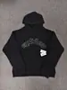 Sudadera con capucha de forro polar grueso de peso pesado 450 g, original de ultramar, para hombre, con estampado de espuma de Araña Sp5Der