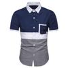 Verano 2021 comercio exterior nueva talla europea moda hombre camisa manga corta Oxford textil combinación de colores camisa casual hombre