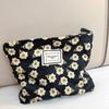 Bolsa de cosméticos vintage con flores, pequeña bolsa de almacenamiento para lavado en grupo, bolsa de viaje para niñas, productos para el cuidado de la piel, bolsa de lona con cremallera, venta al por mayor