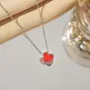 Popular Transfronterizo Acero Inoxidable Flor de Cinco Pétalos Trébol de Cuatro Hojas Collar de Doble Cara para Mujer Cadena para Clavícula Personalizada de Alta Gama