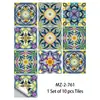 Xiyin Wholesale Transfronterizo Pegatinas de Azulejo con Patrón de Mandala Colorido para Cocina Sala de Estar Renovación de Paredes Pegatinas de Pared Impermeables y a Prueba de Aceite