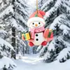 Colgante plano 2D de árbol de Navidad, decoración navideña de muñeco de nieve, para reuniones familiares navideñas y decoraciones de escenas de fiesta
