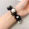 Cuerda para el cabello con perlas francesas, elegante y elegante, banda de goma elástica duradera, lazo para el cabello femenino, no daña el cabello, cuerda para el cabello, anillo para el cabello, accesorios para el cabello