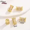 Cobre Chapado en Oro de 14K con Diamantes, Espaciadores Pequeños Giratorios de Doble Capa para Cintura, Cierre de Tornillo Giratorio de Oro Blanco Conector de Perla