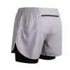 Shorts Esportivo Masculino de Verão Dupla Camada Respirável Secagem Rápida para Corrida Casual Fitness Outdoor Masculino 2 em 1 Forrado Transfronteiriço