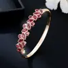 Suministro Exclusivo Transfronterizo Europeo y Americano de Populares Pulseras Retro Color Rosa-Rojo, Pulseras de Moda y Elegantes de Nicho Incrustadas con Circonitas de Colores al por Mayor