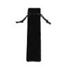 Estuche de franela al por mayor de fábrica bolsa de franela negra estuche para lápices con cinturón 3.5*17.5 logotipo impreso bolsa para brillo de labios lápiz labial