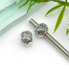 Cuentas antiguas de aleación de plata con agujero grande, pulsera con cuentas, colgante de calavera, búho, tai chi, cuentas sueltas, cuentas DIY, accesorios de joyería