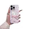 Funda Rosa de Puntos Gatito Kt para Teléfono Adecuada para Apple 17, Film, Soporte Vivo, Huawei Pura 80, Xiaomi 17 Pro Max