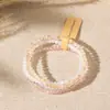 Pulseira de Cristal de Vidro Banhado a Cor Estilo Férias para Mulheres Design de Nicho Ins Pulseira Elástica Empilhável Tendência Fabricante Atacado