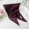 Novo Estilo Primavera e Verão Lenço de Pescoço Simples Artístico, Lenço de Algodão Puro em Forma de Diamante, Lenço de Seda Polka Dot Diamante da Moda Francesa Feminino