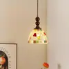 Nova luminária pendente pequena estilo chinês vintage em forma de botão, lustre artístico retrô para quarto e cabeceira, luminária de proteção ocular para balcão de bar de entrada, arte em ferro